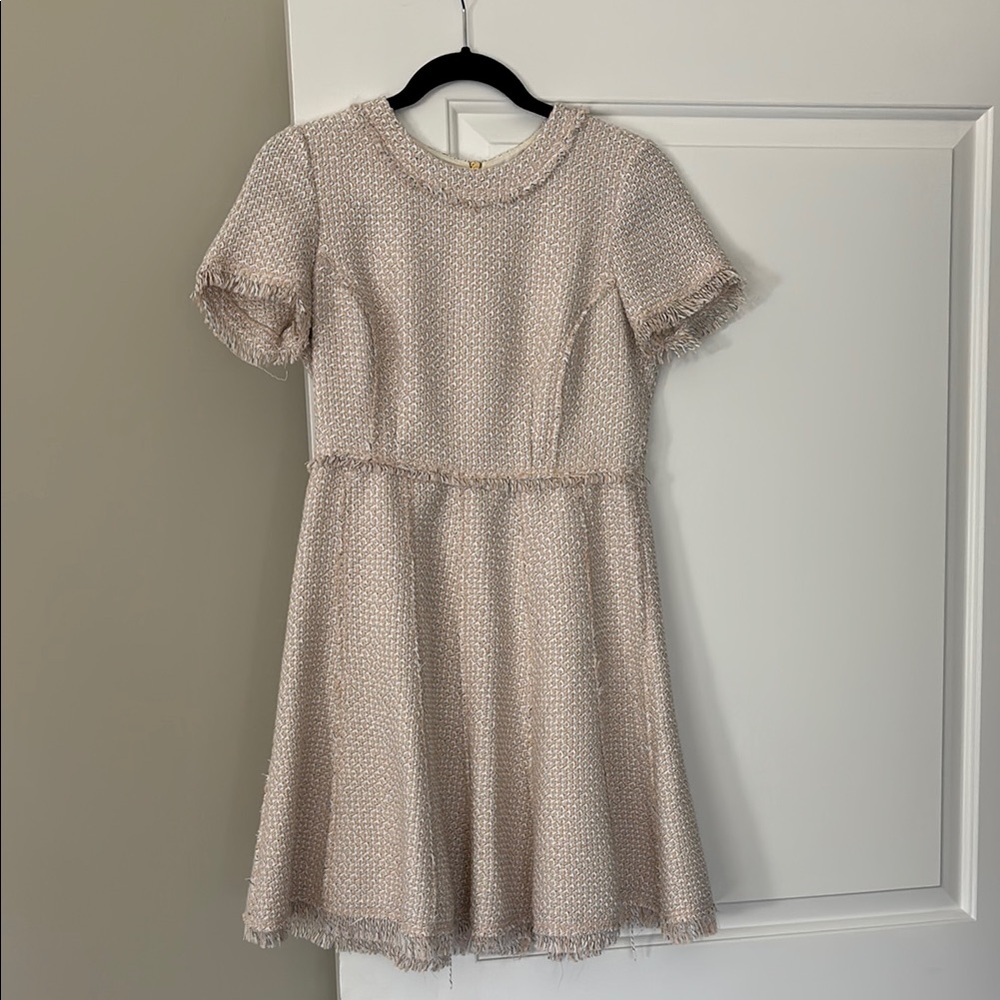 Eliza J Tan Fit and Flare Puff Sleeve Dress